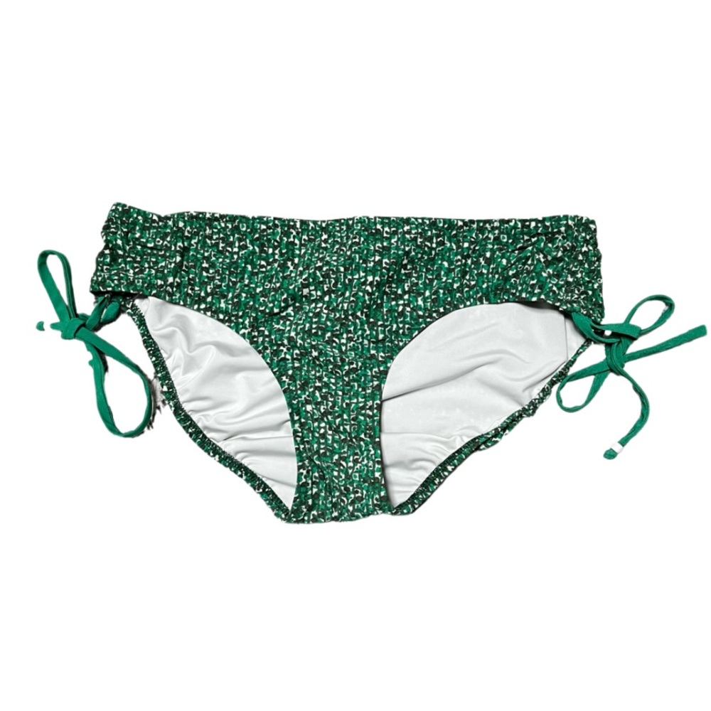 8 Lands' End Women’s Green White Polka Dot Swim Swimwear Bottoms Summer Beach